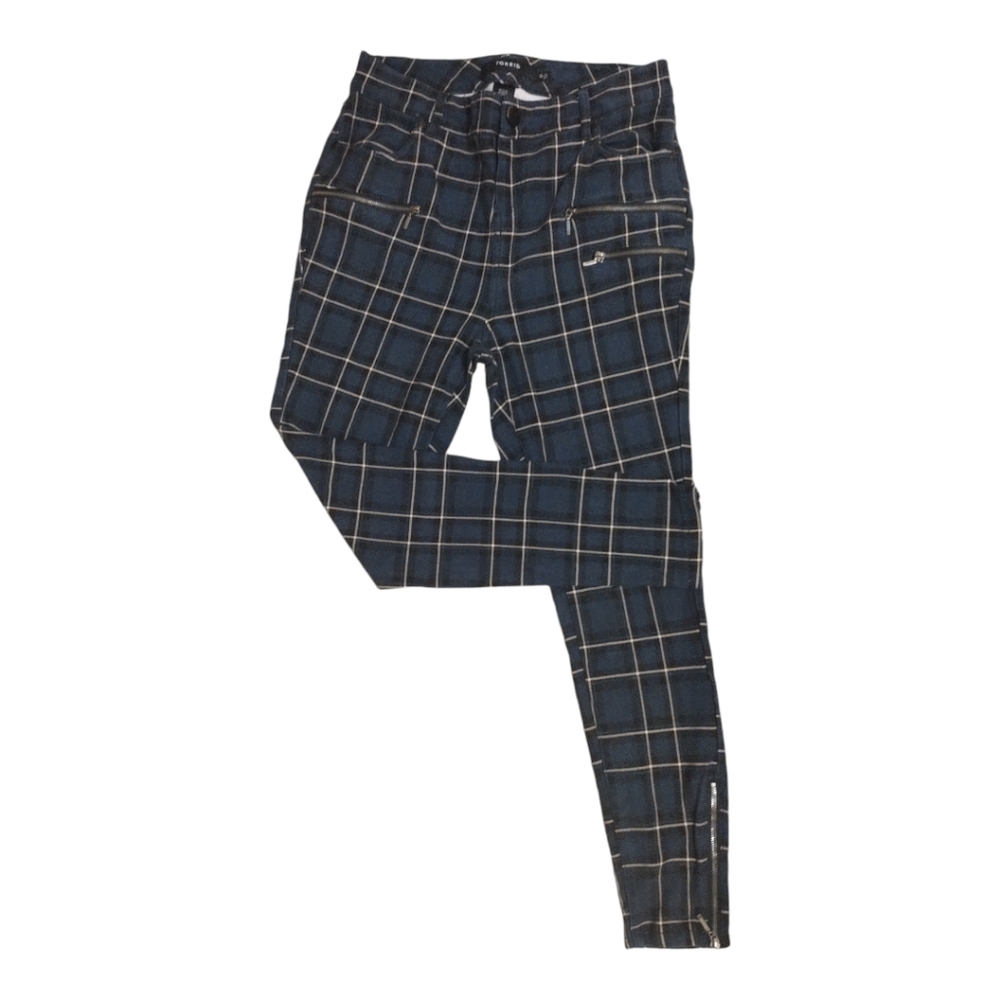 Torrid Cropped Punk-Inspired Plaid Zipper Embellished Jegging